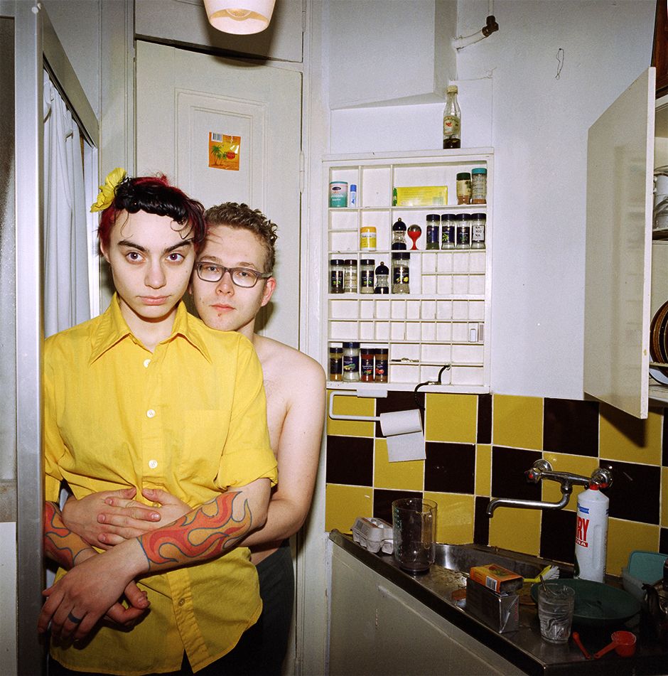 Roosa and Jussi in the kitchen, Helsinki, 1999